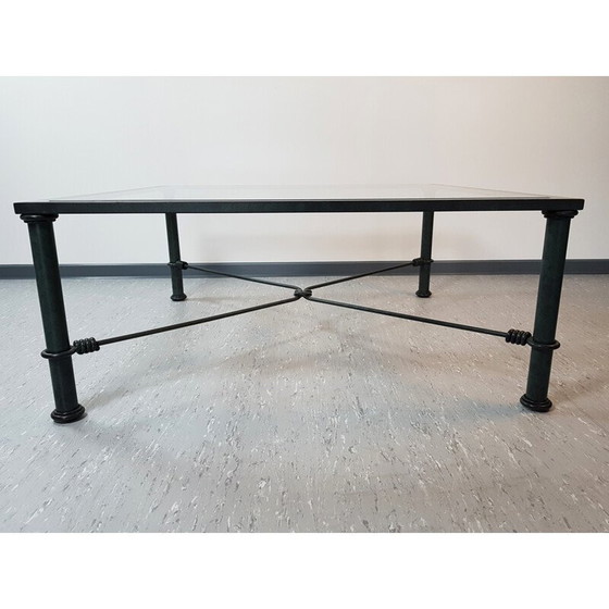 Image 1 of Table basse vintage en verre et fer, Italie 1970