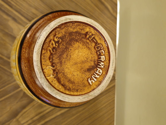 Image 1 of Vase Vintage Allemagne de l'Ouest Jaune Marron Blanc