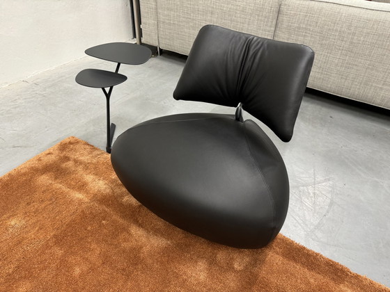 Image 1 of Leolux Pallone Fauteuil en cuir noir