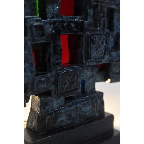 Image 1 of Sculpture vintage en céramique et verre d'Auguste Harzic, France 1968