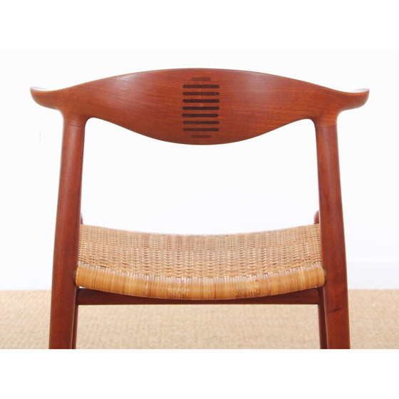 Image 1 of Chaise vintage scandinave en teck à cornes de vache par Hans J. Wegner - 1960s