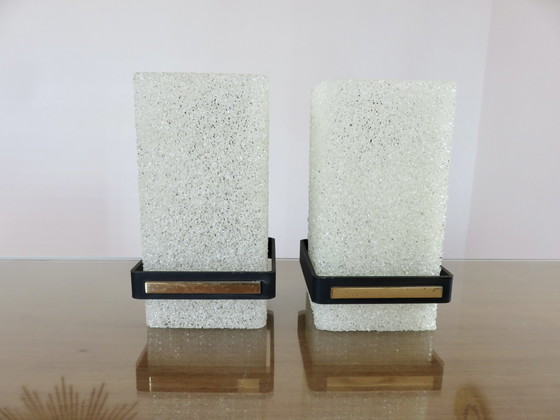 Image 1 of Lampadaire Maison Arlus, France, 1960, Perspex, Laiton Chromé, Métal Laqué Noir