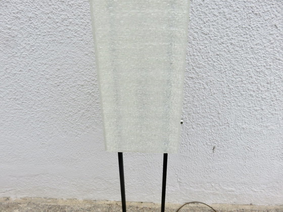 Image 1 of Lampadaire Maison Arlus, France, 1960, Perspex, Laiton Chromé, Métal Laqué Noir