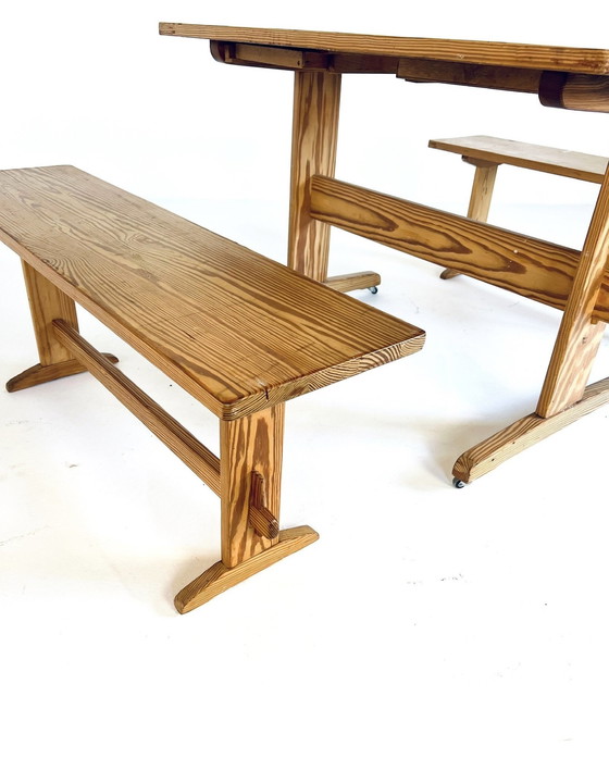 Image 1 of Ensemble de salle à manger scandinave, pin des années 60