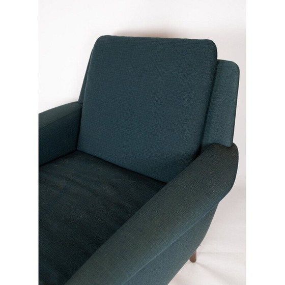Image 1 of Paire de fauteuils vintage en laine turquoise de Fritz Hansen, 1960