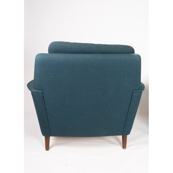 Image 1 of Paire de fauteuils vintage en laine turquoise de Fritz Hansen, 1960
