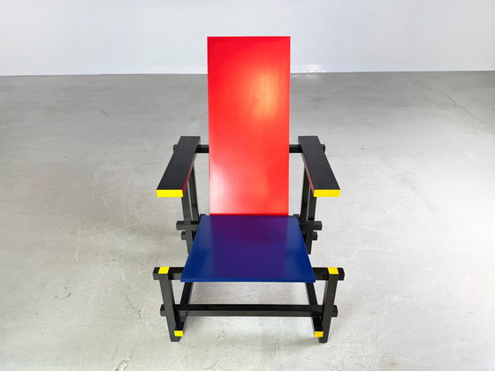 Image 1 of Red And Blue Fauteuil Cassina Gerrit Rietveld Bauhaus