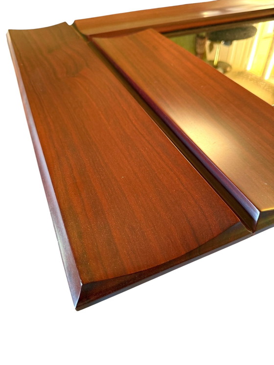 Image 1 of Luciano Frigerio, Hollywood Regency Mod. Miroir Tartaro en bois massif de paddock, Italie, années 1970