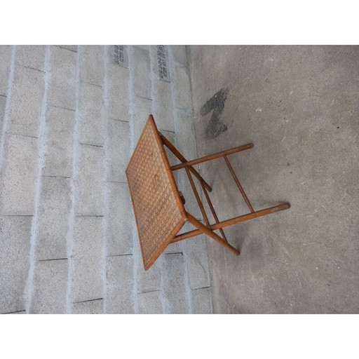 Table d'appoint vintage en bambou 1900