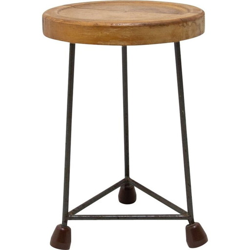 Tabouret industriel du milieu du siècle, Tchécoslovaquie années 1950