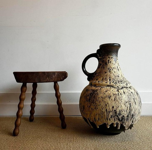 Vase en céramique Xl Allemagne de l'Ouest Vintage