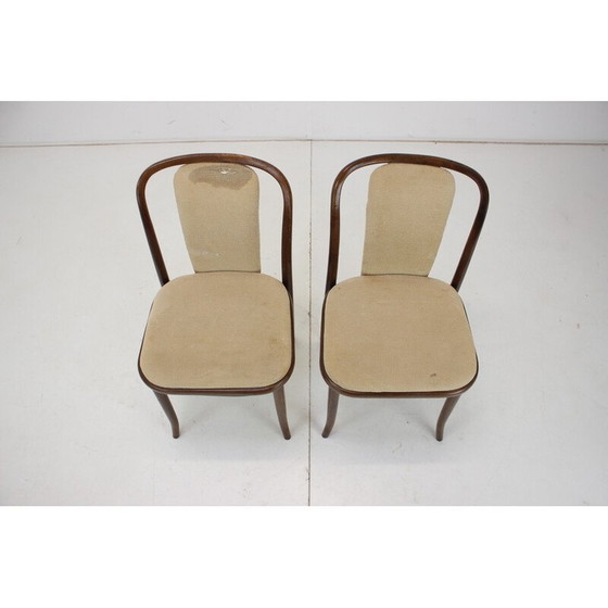 Image 1 of Paire de chaises Ton en bois et tissu, Tchécoslovaquie, années 1980