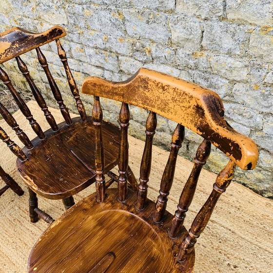Image 1 of Ensemble de 3 chaises vintage en pin