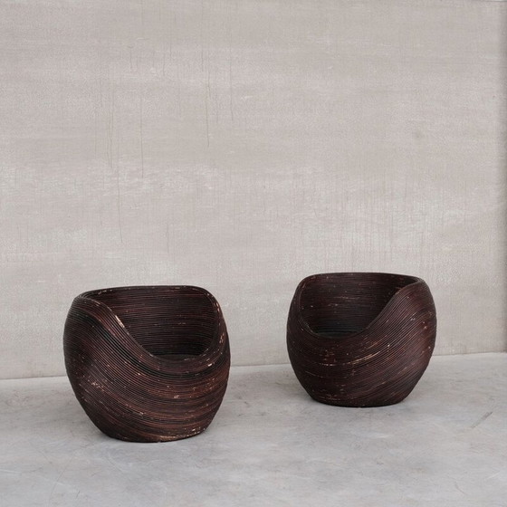 Image 1 of Paire de fauteuils en rotin du milieu du siècle par Gabriella Crespi, Italie années 1960