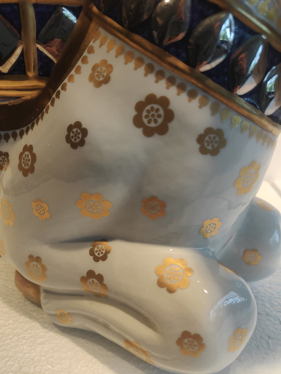 Image 1 of Giulia Mangani Antique Centerpiece Italian Porcelain Horse Pièce unique !