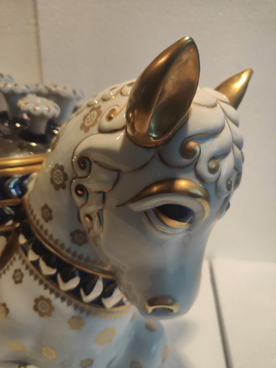 Image 1 of Giulia Mangani Antique Centerpiece Italian Porcelain Horse Pièce unique !