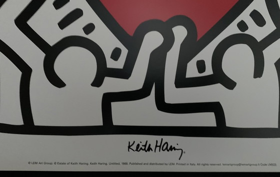 Image 1 of Keith Haring, signé avec l'enregistrement du droit d'auteur "Estate Of Keith Haring". Keith Haring. Sans titre, 1988". Offset