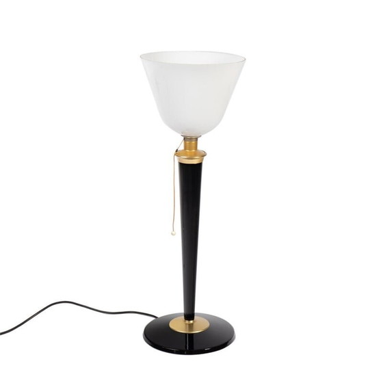 Image 1 of Lampe vintage Mazda en métal et bois, 1950