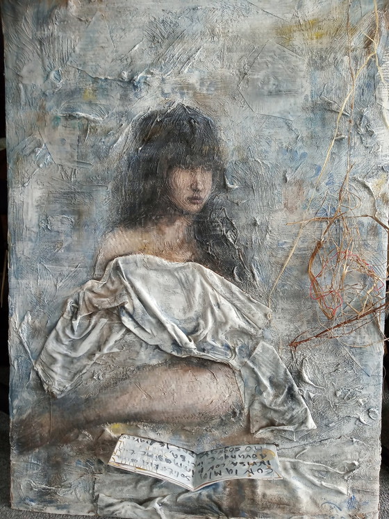 Image 1 of Daniele Wile - Mixed Media 3D Painting For Interior - Le livre