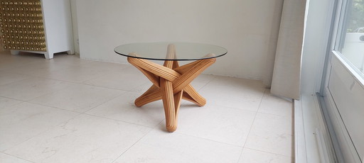 Table basse en bambou caramel Par Jan Paul