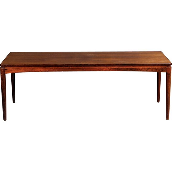 Image 1 of Table basse vintage en palissandre et formica noir par Ole Wanscher pour Frandsen et fils, Danemark 1960