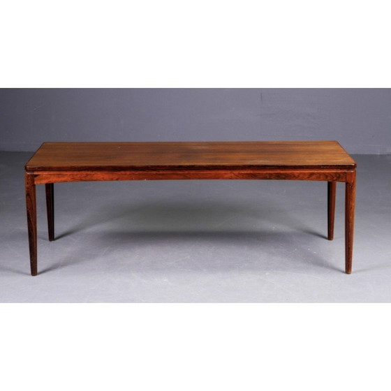 Image 1 of Table basse vintage en palissandre et formica noir par Ole Wanscher pour Frandsen et fils, Danemark 1960