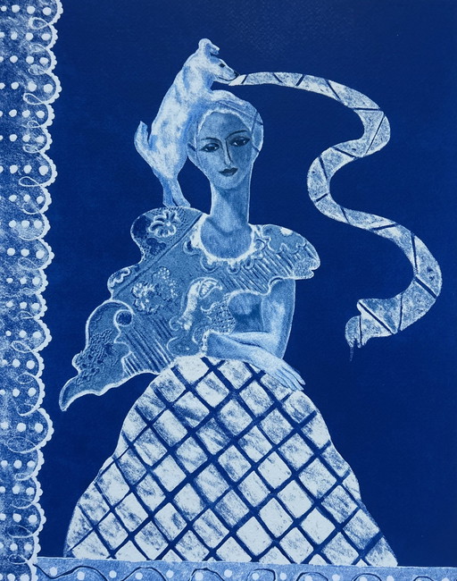 Sérigraphie Cecile de Bruijn - L'amour bleu