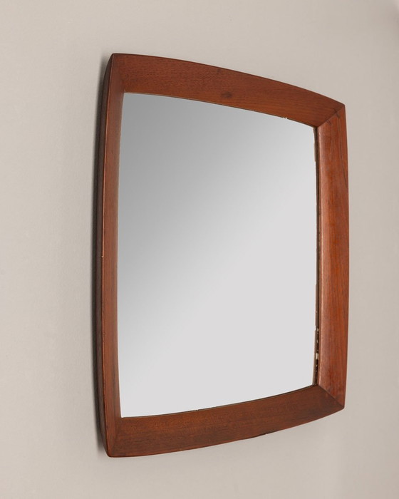 Image 1 of Miroir carré danois vintage en teck, années 1960