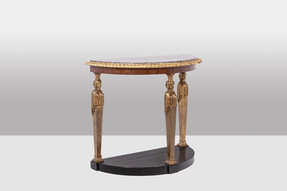 Image 1 of Console De Style Empire À Décor De Caryatides. Circa 1880.