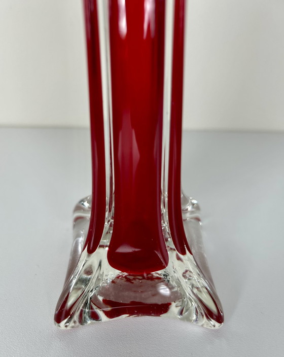 Image 1 of Vase en verre rouge foncé de Murano