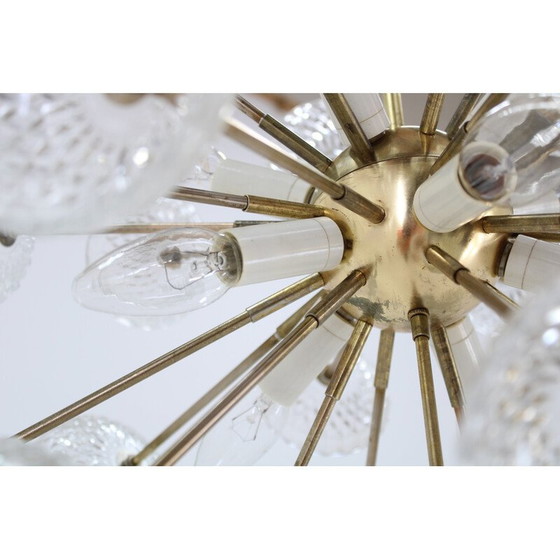 Image 1 of Lustre Dandelion en verre vintage par Kamenicky Senov, Tchécoslovaquie 1970