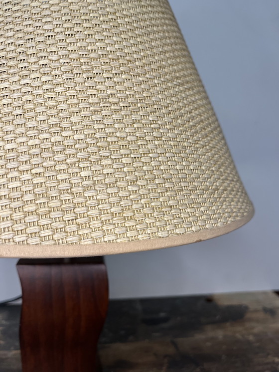 Image 1 of Lampe à vagues vintage post-moderne avec base en bois