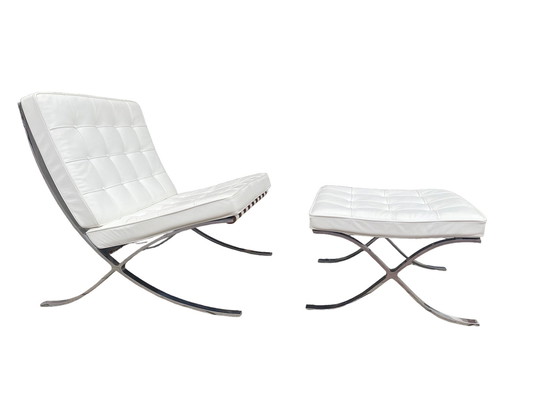 Image 1 of Chaise et pouf Barcelona, Mies Van Der Rohe pour Knoll