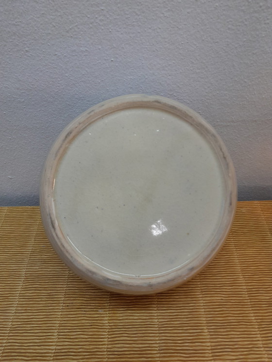 Image 1 of Pot Boule En Céramique Asiatique Bleu Et Blanc 