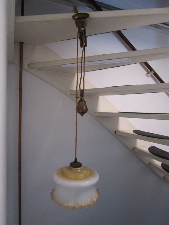 Image 1 of Magnifique grande lampe pendante ajustable des années 1940