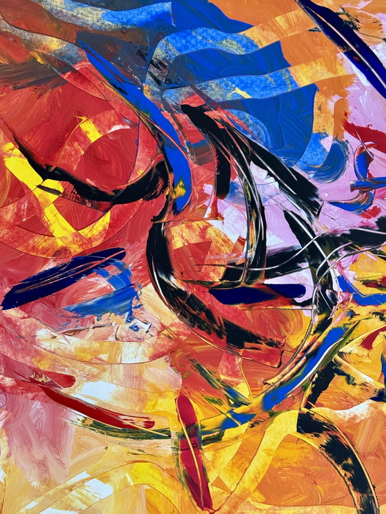 Image 1 of Peter Waterschoot 1969-2022 Belle Peinture Abstraite Colorée 