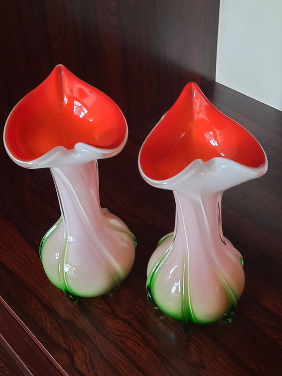Image 1 of 2x Vase Murano Calla Lily
