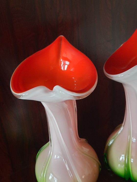 Image 1 of 2x Vase Murano Calla Lily