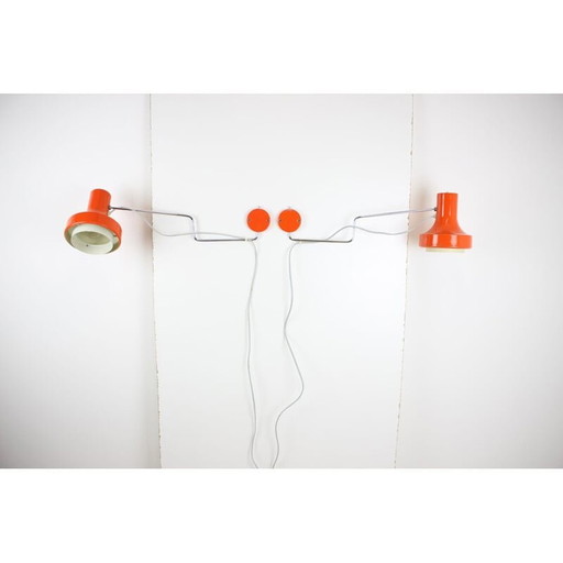 Paire d'appliques en métal vintage par Josef Hurka pour Napako, Tchèque 1970