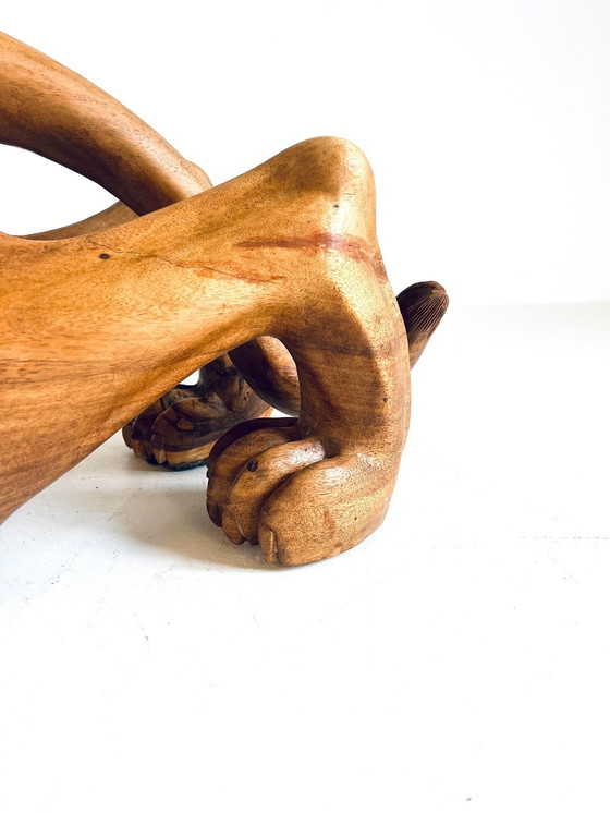 Image 1 of Xl Tigre en bois fabriqué à la main