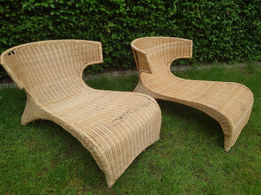 2X Monika Mulder Sävö Chaise Longue Lounge Chair