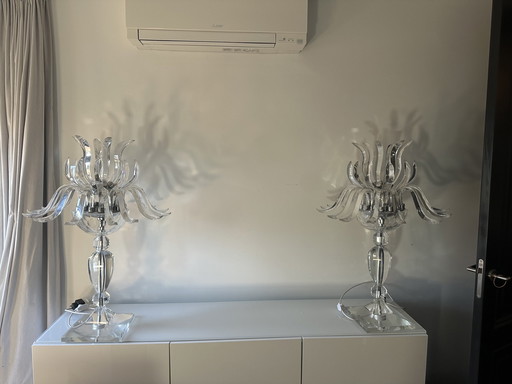 3X Superbes lampes en verre au design Art Déco. Dimmable