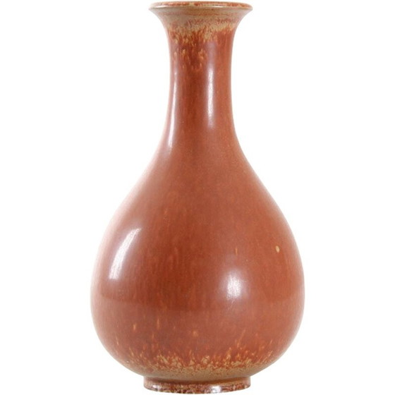 Image 1 of Vase scandinave vintage en céramique orange par Gunnar Nylund pour Rorstrand, 1960