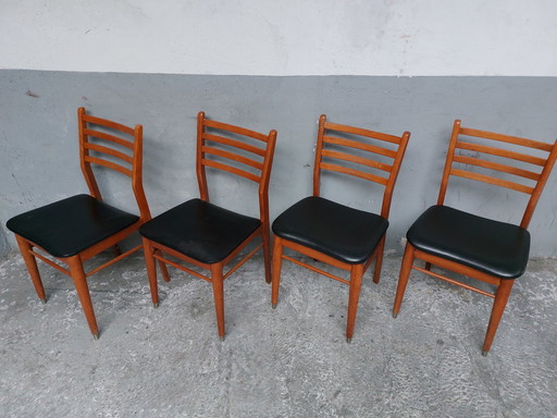 4 X Chaises de salle à manger Mid Century