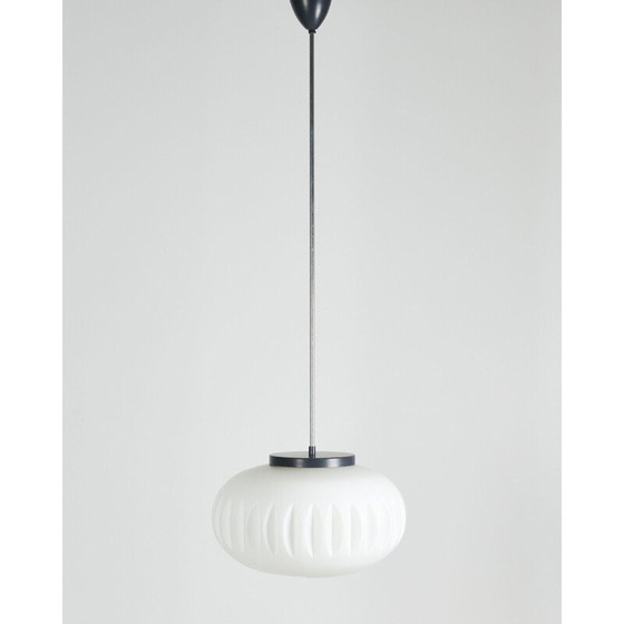 Image 1 of Lampe suspendue vintage avec abat-jour en verre opale par Napako, Tchécoslovaquie 1960