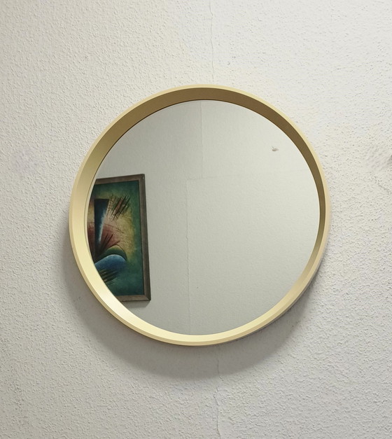 Image 1 of Miroir rond blanc des années 60