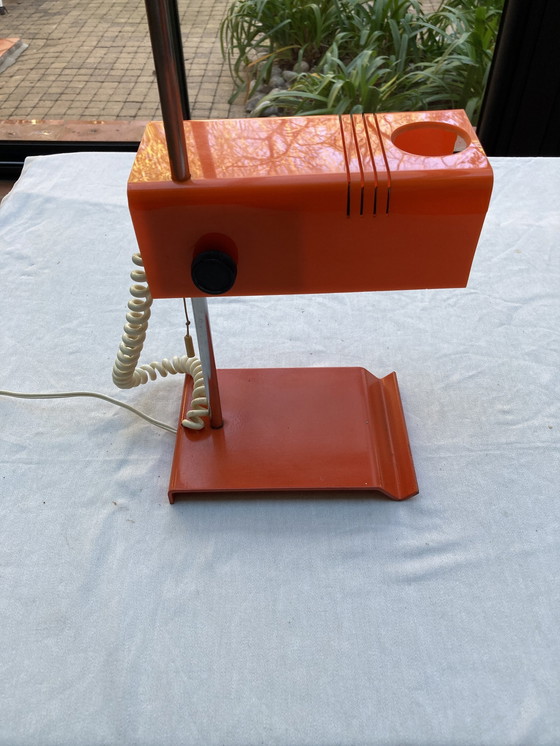 Image 1 of Lampe De Bureau, Orange Space Age Hauteur Réglable 