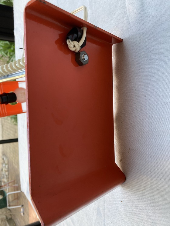 Image 1 of Lampe De Bureau, Orange Space Age Hauteur Réglable 