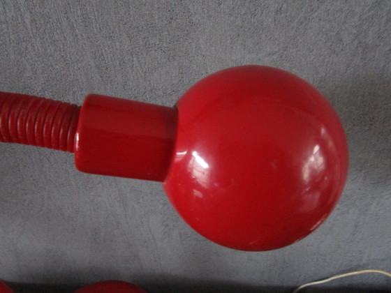 Image 1 of Lampe de table vintage rouge de Veneta Lumi, Italie, années 1970