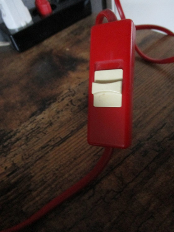 Image 1 of Lampe de table vintage rouge de Veneta Lumi, Italie, années 1970